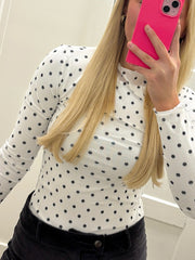 Polka Dot Mesh Top