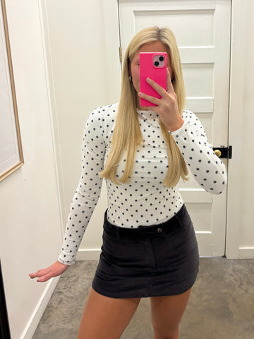 Polka Dot Mesh Top