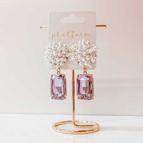 Lavender Pearl Earrings