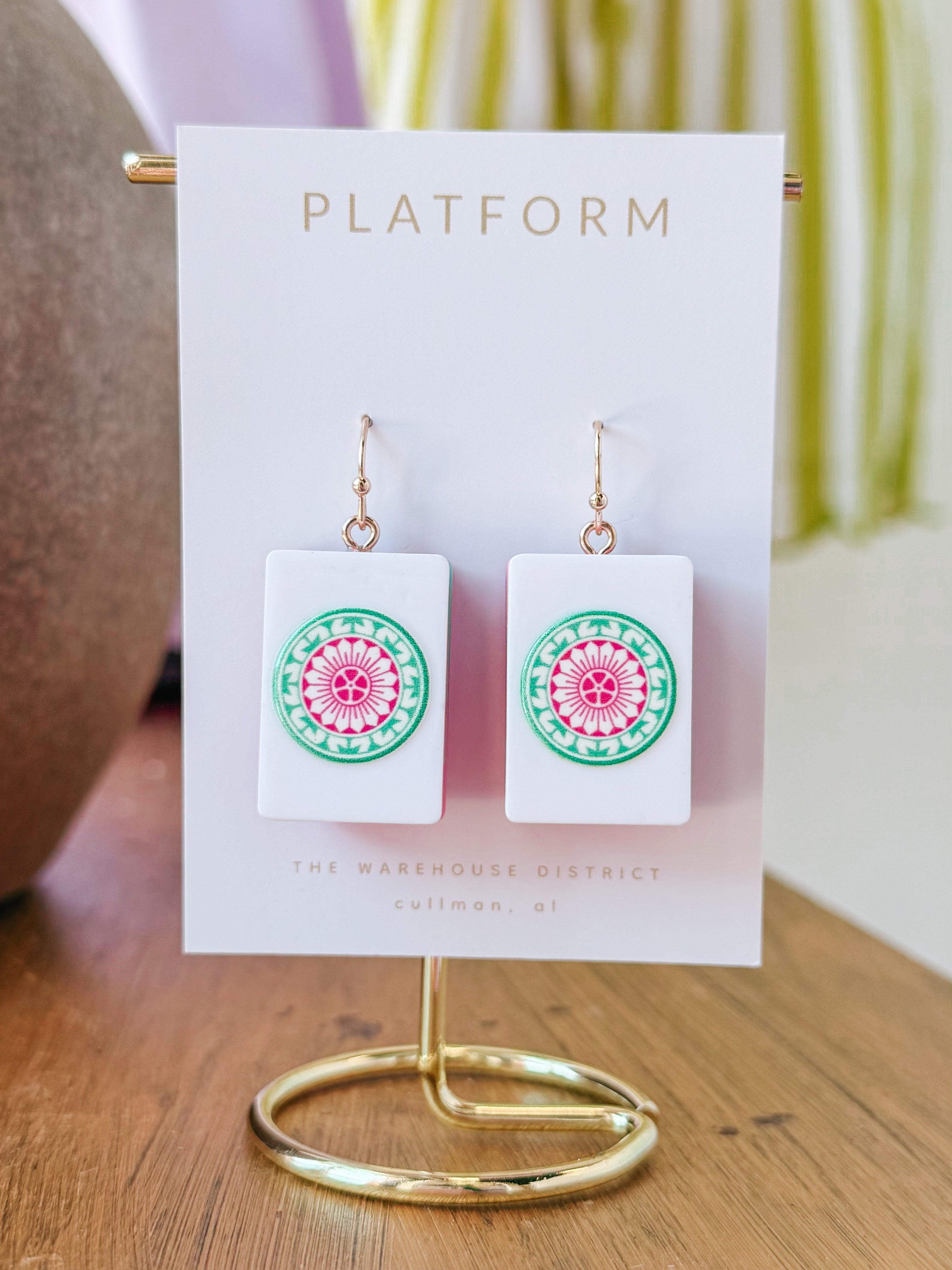 Mahjong Earrings Multi-Color