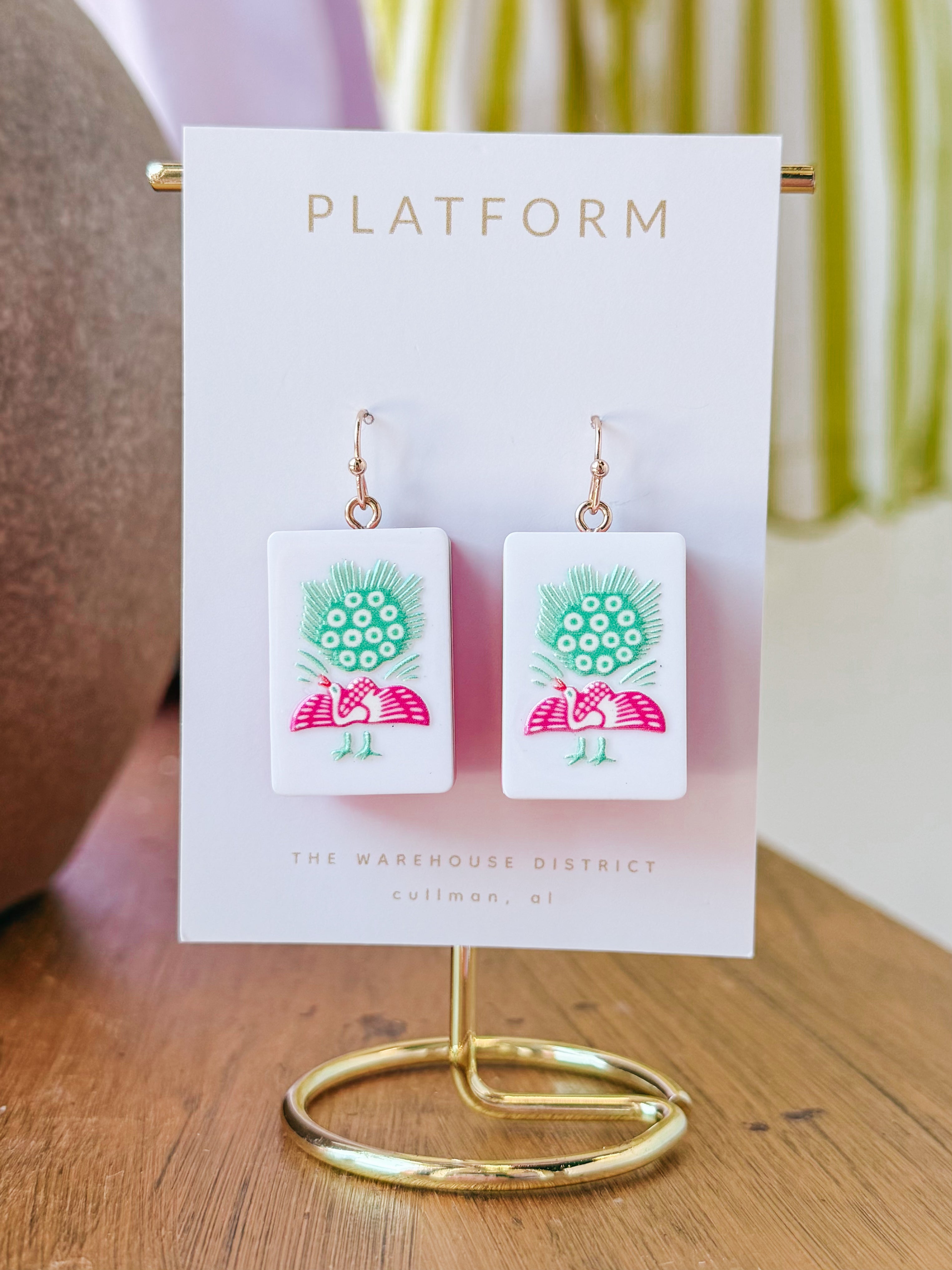 Mahjong Earrings Multi-Color