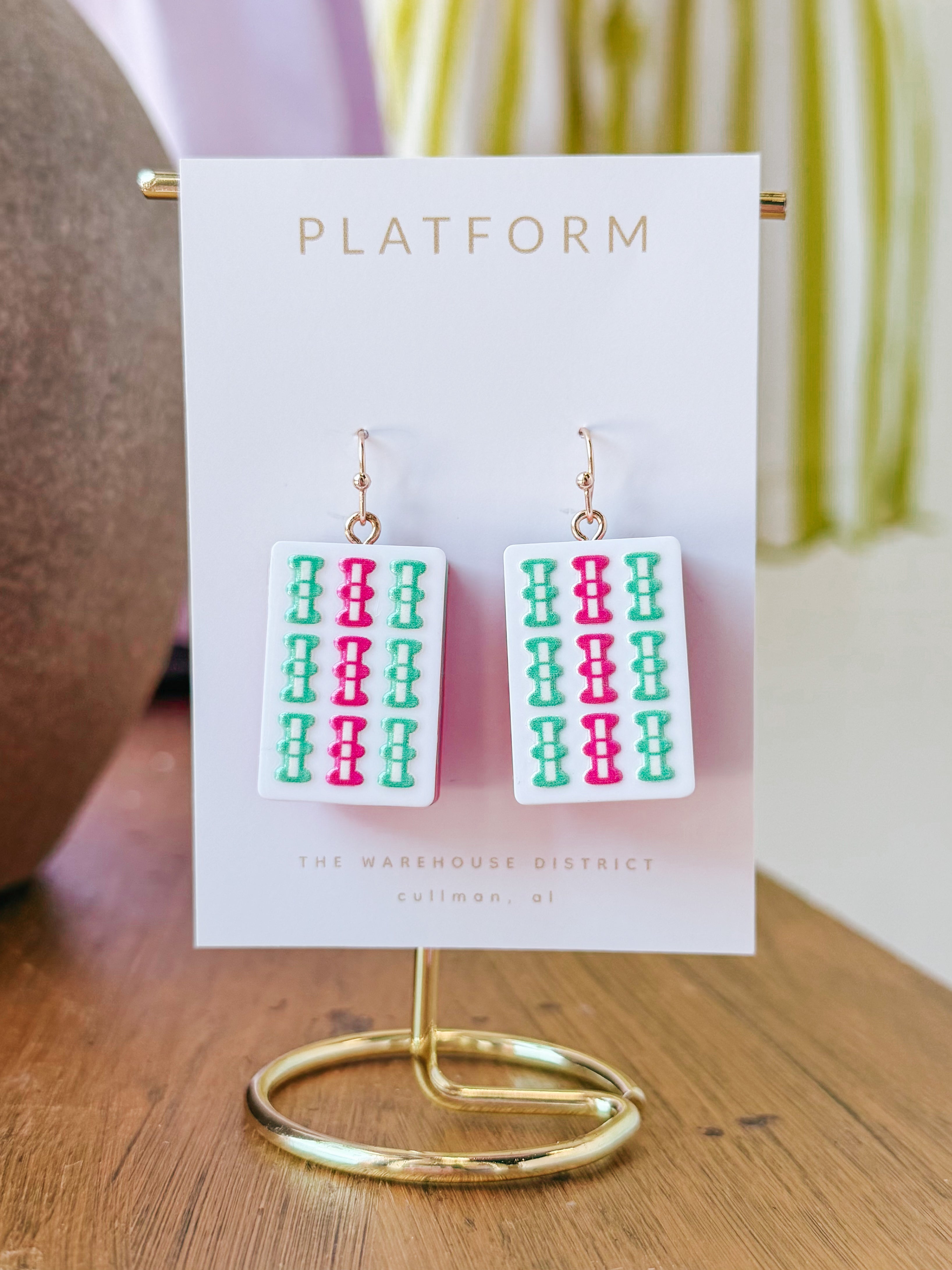 Mahjong Earrings Multi-Color