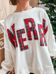 Merry Plaid Patchwork Pullover