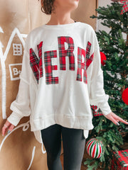 Merry Plaid Patchwork Pullover