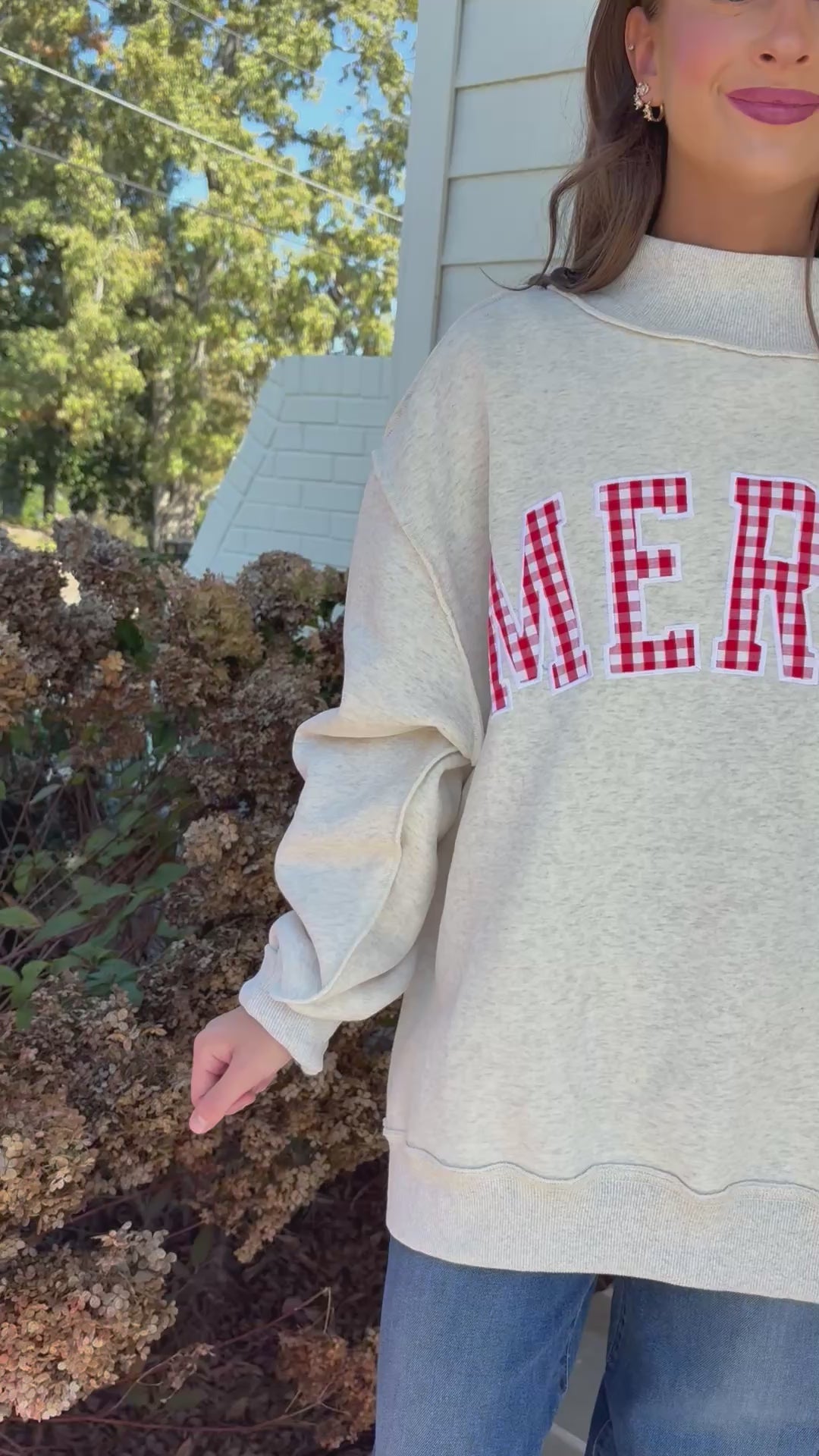 Merry Gingham Sweatshirt