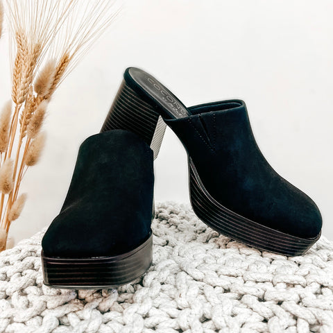 Fiona Black Heeled Mule