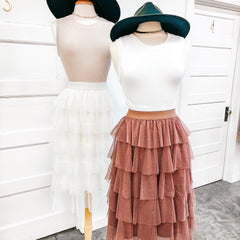 Cocoa Tulle Skirt
