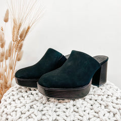 Fiona Black Heeled Mule