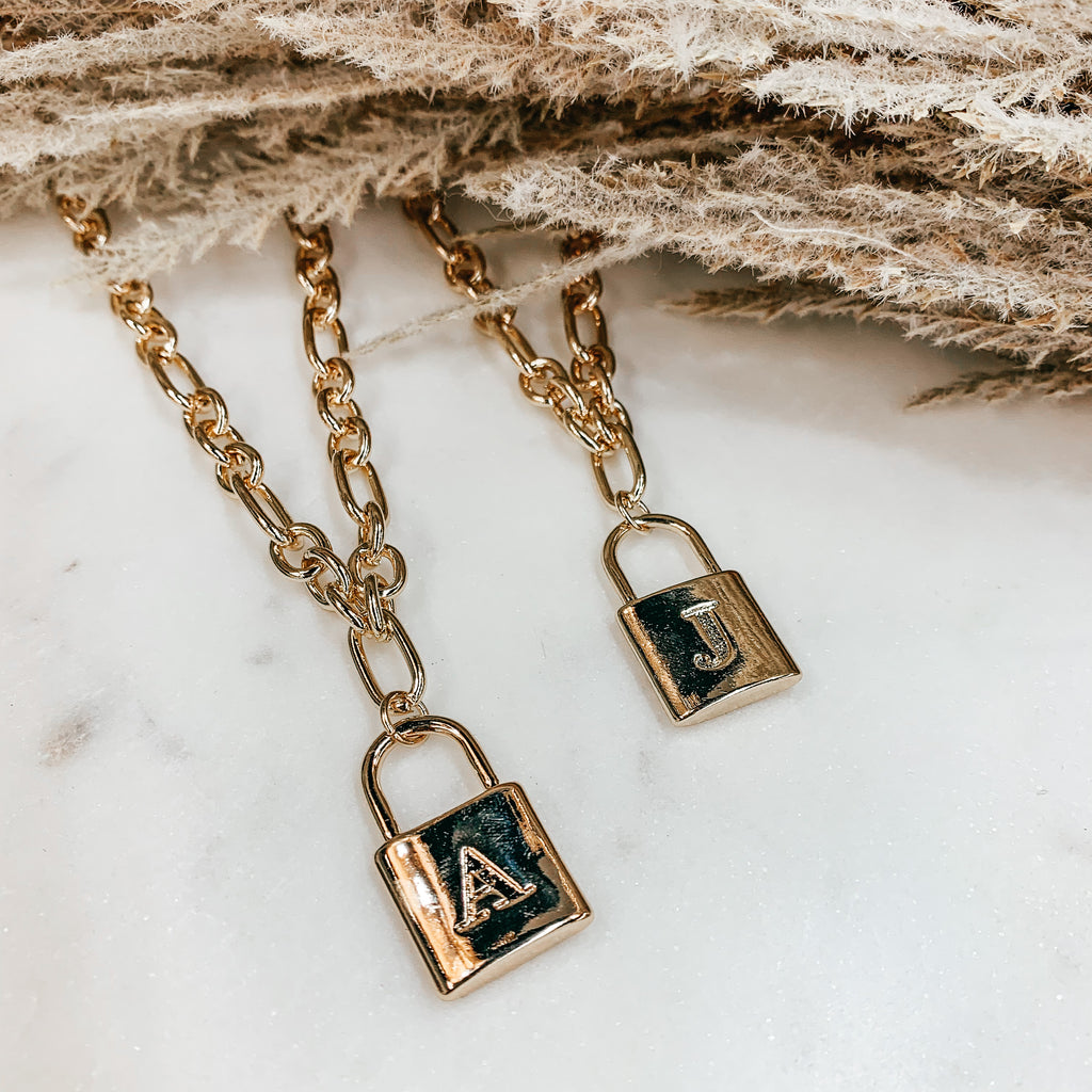 Locked Away Initial Necklace